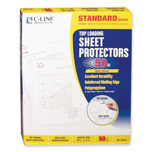 C-Line® wholesale. Standard Weight Polypropylene Sheet Protectors, Non-glare, 2", 11 X 8 1-2, 50-bx. HSD Wholesale: Janitorial Supplies, Breakroom Supplies, Office Supplies.