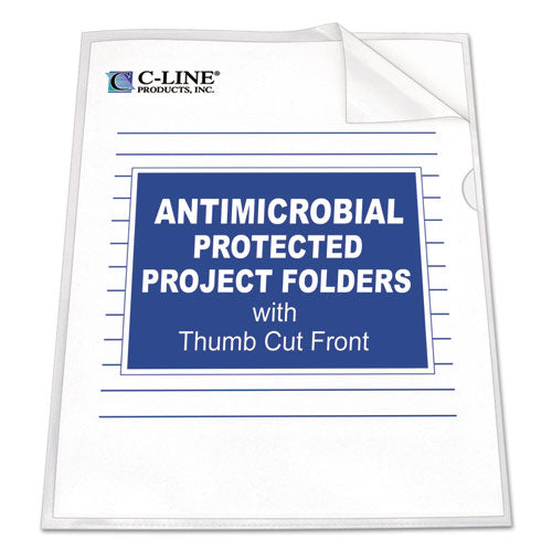 C-Line® wholesale. Antimicrobial Protected Poly Project Folders, Letter Size, Clear, 25-box. HSD Wholesale: Janitorial Supplies, Breakroom Supplies, Office Supplies.