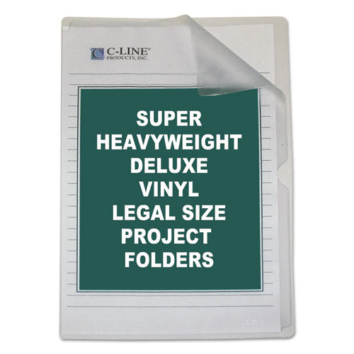 C-Line® wholesale. Deluxe Vinyl Project Folders, Legal Size, Clear, 50-box. HSD Wholesale: Janitorial Supplies, Breakroom Supplies, Office Supplies.