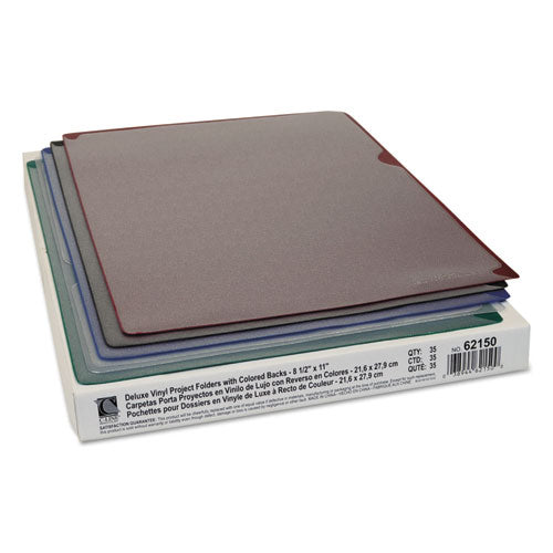 C-Line® wholesale. Deluxe Vinyl Project Folders, Letter Size, Assorted Colors, 35-box. HSD Wholesale: Janitorial Supplies, Breakroom Supplies, Office Supplies.