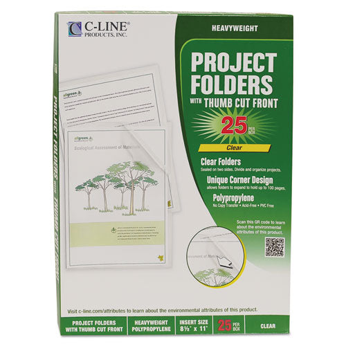 C-Line® wholesale. Specialty Project Folders, Letter Size, Clear, 25-box. HSD Wholesale: Janitorial Supplies, Breakroom Supplies, Office Supplies.