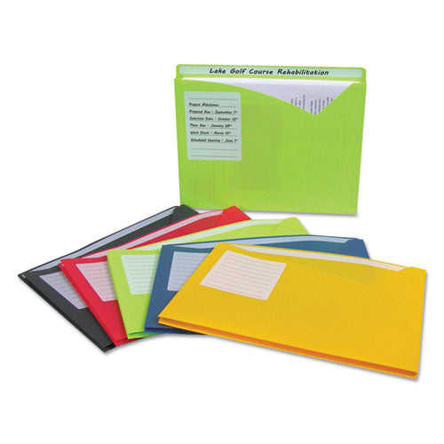C-Line® wholesale. Write-on Poly File Jackets, Straight Tab, Letter Size, Assorted Colors, 25-box. HSD Wholesale: Janitorial Supplies, Breakroom Supplies, Office Supplies.