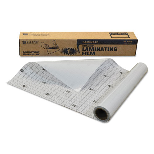 C-Line® wholesale. Cleer Adheer Self-adhesive Laminating Film, 2 Mil, 24" X 50 Ft, Gloss Clear. HSD Wholesale: Janitorial Supplies, Breakroom Supplies, Office Supplies.