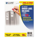 C-Line® wholesale. Self-adhesive Ring Binder Label Holders, Top Load, 2 1-4 X 3 5-8, Clear, 12-pack. HSD Wholesale: Janitorial Supplies, Breakroom Supplies, Office Supplies.