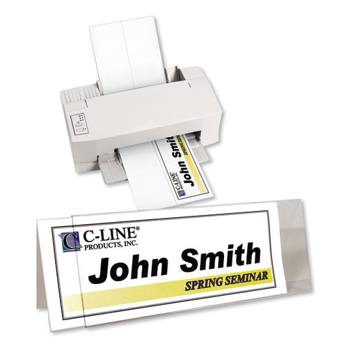 C-Line® wholesale. Tent Card Holders, 4 1-4" X 11", Rigid Heavyweight Clear Plastic, 25-box. HSD Wholesale: Janitorial Supplies, Breakroom Supplies, Office Supplies.