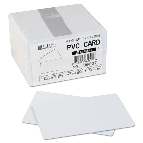 C-Line® wholesale. Pvc Id Badge Card, 3 3-8 X 2 1-8, White, 100-pack. HSD Wholesale: Janitorial Supplies, Breakroom Supplies, Office Supplies.