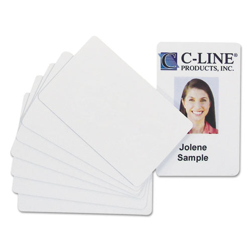 C-Line® wholesale. Pvc Id Badge Card, 3 3-8 X 2 1-8, White, 100-pack. HSD Wholesale: Janitorial Supplies, Breakroom Supplies, Office Supplies.