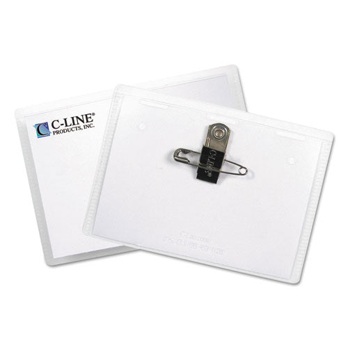 C-Line® wholesale. Name Badge Kits, Top Load, 4 X 3, Clear, Combo Clip-pin, 50-box. HSD Wholesale: Janitorial Supplies, Breakroom Supplies, Office Supplies.