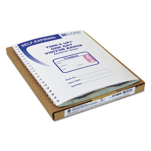 C-Line® wholesale. Time's Up Self-expiring Visitor Badges W-registry Log, 3 X 2, We, 150 Badges-box. HSD Wholesale: Janitorial Supplies, Breakroom Supplies, Office Supplies.