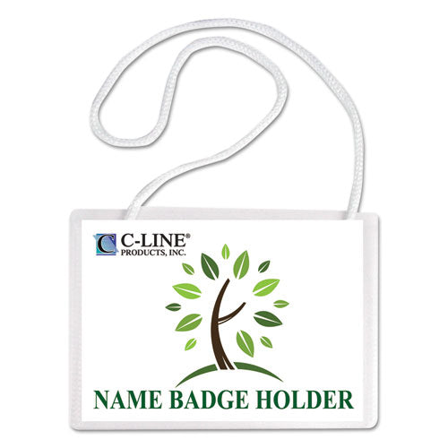 C-Line® wholesale. Specialty Name Badge Holder Kits, 4 X 3, Horizontal Orientation, White, 50-box. HSD Wholesale: Janitorial Supplies, Breakroom Supplies, Office Supplies.