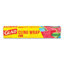 Glad® wholesale. Clingwrap Plastic Wrap, 200 Square Foot Roll, Clear, 12-carton. HSD Wholesale: Janitorial Supplies, Breakroom Supplies, Office Supplies.