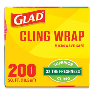 Glad® wholesale. Clingwrap Plastic Wrap, 200 Square Foot Roll, Clear, 12-carton. HSD Wholesale: Janitorial Supplies, Breakroom Supplies, Office Supplies.