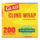 Glad® wholesale. Clingwrap Plastic Wrap, 200 Square Foot Roll, Clear. HSD Wholesale: Janitorial Supplies, Breakroom Supplies, Office Supplies.