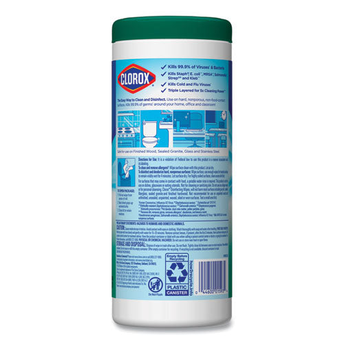 Clorox® wholesale. Disinfecting Wipes, 7 X 8, Fresh Scent, 35-canister. HSD Wholesale: Janitorial Supplies, Breakroom Supplies, Office Supplies.