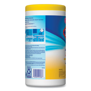 Disinfecting Wipes, 7 X 7 3-4, Crisp Lemon, 75-canister, 6 Canisters-carton