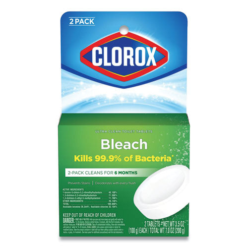 Clorox® wholesale. Clorox Automatic Toilet Bowl Cleaner, 3.5 Oz Tablet, 2-pack, 6 Packs-carton. HSD Wholesale: Janitorial Supplies, Breakroom Supplies, Office Supplies.