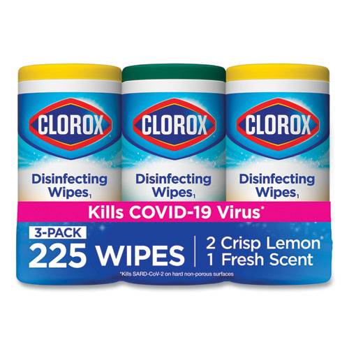 Disinfecting Wipes, 7 X 8, Fresh Scent-citrus Blend, 75-canister, 3-pk