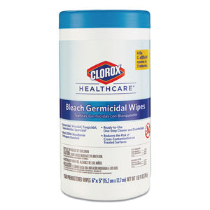 Clorox® Healthcare® wholesale. Clorox® Bleach Germicidal Wipes, 6 X 5, Unscented, 150-canister, 6 Canisters-carton. HSD Wholesale: Janitorial Supplies, Breakroom Supplies, Office Supplies.