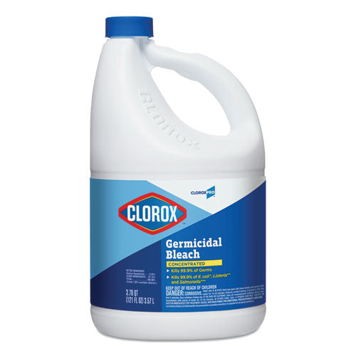Clorox® wholesale. CLOROX Concentrated Germicidal Bleach, Regular, 121 Oz Bottle, 3-carton. HSD Wholesale: Janitorial Supplies, Breakroom Supplies, Office Supplies.