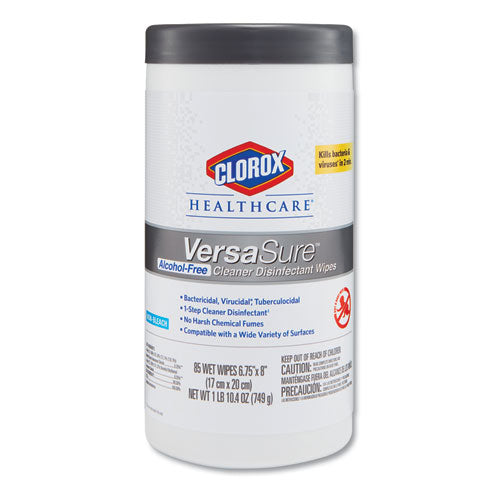 Clorox® Healthcare® wholesale. Clorox® Versasure Cleaner Disinfectant Wipes, 1-ply, 6 3-4" X 8", White, 85 Towels-can. HSD Wholesale: Janitorial Supplies, Breakroom Supplies, Office Supplies.