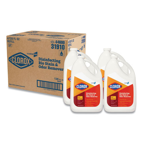 Clorox® wholesale. CLOROX Disinfecting Bio Stain And Odor Remover, Fragranced, 128 Oz Refill Bottle, 4-ct. HSD Wholesale: Janitorial Supplies, Breakroom Supplies, Office Supplies.