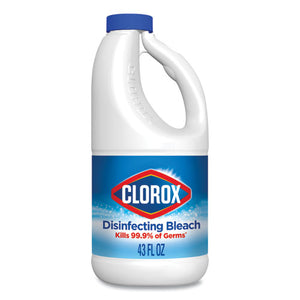 Clorox® wholesale. CLOROX Regular Bleach With Cloromax Technology, 43 Oz Bottle, 6-carton. HSD Wholesale: Janitorial Supplies, Breakroom Supplies, Office Supplies.