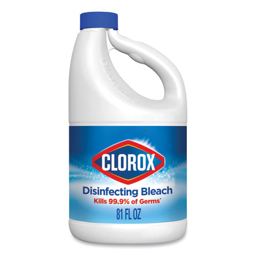 Clorox® wholesale. CLOROX Regular Bleach With Cloromax Technology, 81 Oz Bottle, 6-carton. HSD Wholesale: Janitorial Supplies, Breakroom Supplies, Office Supplies.
