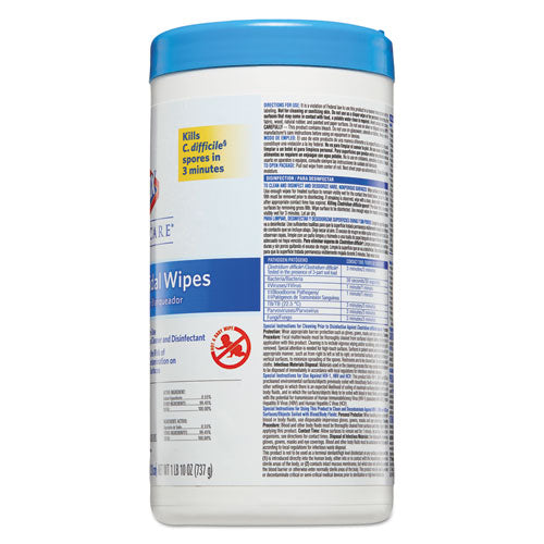 Clorox® Healthcare® wholesale. Clorox® Bleach Germicidal Wipes, 6 3-4 X 9, Unscented, 70-canister. HSD Wholesale: Janitorial Supplies, Breakroom Supplies, Office Supplies.
