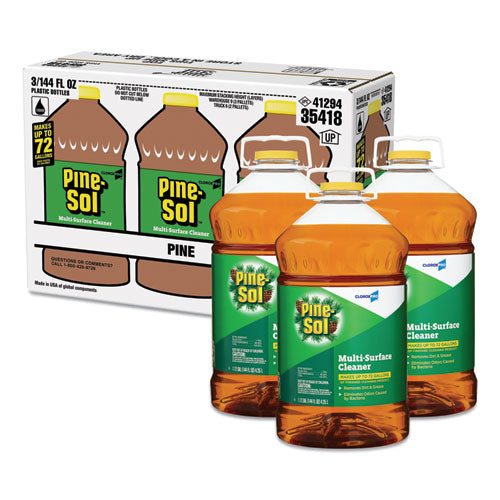 Pine-Sol® wholesale. Multi-surface Cleaner Disinfectant, Pine, 144oz Bottle, 3 Bottles-carton. HSD Wholesale: Janitorial Supplies, Breakroom Supplies, Office Supplies.