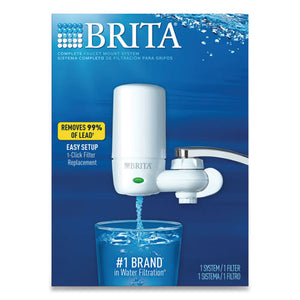 Brita® wholesale. On Tap Faucet Water Filter System, White, 4-carton. HSD Wholesale: Janitorial Supplies, Breakroom Supplies, Office Supplies.