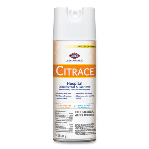 Clorox® Citrace Hospital Disinfectant And Deodorizer, Citrus, 14 Oz Aerosol Spray, 12-carton