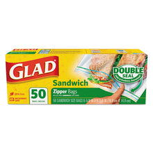 Load image into Gallery viewer, Glad® wholesale. Sandwich Zipper Bags, 6.63&quot; X 8&quot;, Clear, 600-carton. HSD Wholesale: Janitorial Supplies, Breakroom Supplies, Office Supplies.