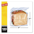 Glad® wholesale. Fold-top Sandwich Bags, 6.5" X 5.5", Clear, 180-box, 12 Boxes-carton. HSD Wholesale: Janitorial Supplies, Breakroom Supplies, Office Supplies.
