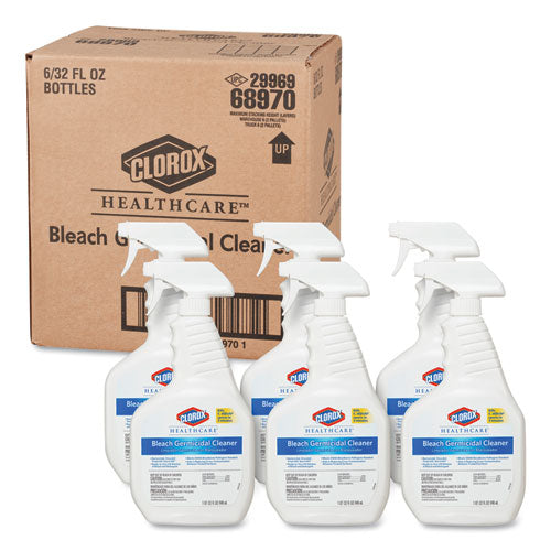 Clorox® Healthcare® wholesale. Clorox® Bleach Germicidal Cleaner, 32 Oz Spray Bottle, 6-carton. HSD Wholesale: Janitorial Supplies, Breakroom Supplies, Office Supplies.