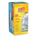 Glad® wholesale. Forceflexplus Odorshield Tall Kitchen Drawstring Trash Bags, 13 Gal, 0.9 Mil, 24" X 28", White, 204-carton. HSD Wholesale: Janitorial Supplies, Breakroom Supplies, Office Supplies.