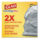 Glad® wholesale. Forceflexplus Odorshield Tall Kitchen Drawstring Trash Bags, 13 Gal, 0.9 Mil, 24" X 28", White, 204-carton. HSD Wholesale: Janitorial Supplies, Breakroom Supplies, Office Supplies.