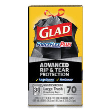 Load image into Gallery viewer, Glad® wholesale. Forceflexplus Drawstring Large Trash Bags, 30 Gal, 1.05 Mil, 30&quot; X 32&quot;, Black, 70-box. HSD Wholesale: Janitorial Supplies, Breakroom Supplies, Office Supplies.