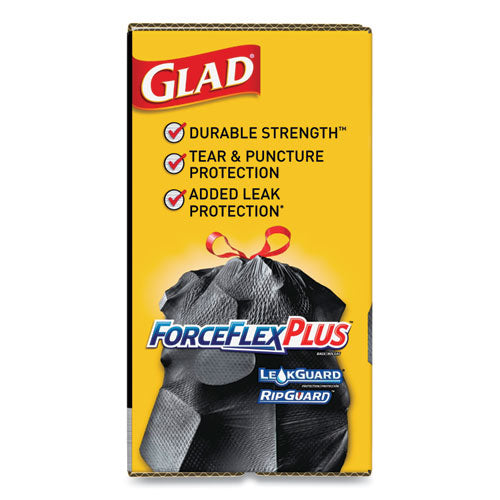Glad® wholesale. Forceflexplus Drawstring Large Trash Bags, 30 Gal, 1.05 Mil, 30" X 32", Black, 70-box. HSD Wholesale: Janitorial Supplies, Breakroom Supplies, Office Supplies.