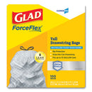Glad® wholesale. Forceflex Tall Kitchen Drawstring Trash Bags, 13 Gal, 0.72 Mil, 23.75" X 24.88", Gray, 100-box. HSD Wholesale: Janitorial Supplies, Breakroom Supplies, Office Supplies.