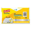 Glad® wholesale. Forceflex Tall Kitchen Drawstring Trash Bags, 13 Gal, 0.72 Mil, 23.75" X 24.88", Gray, 100-box. HSD Wholesale: Janitorial Supplies, Breakroom Supplies, Office Supplies.