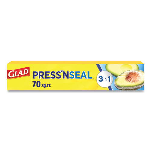 Glad® wholesale. Press'n Seal Food Plastic Wrap, 70 Square Foot Roll, 12-carton. HSD Wholesale: Janitorial Supplies, Breakroom Supplies, Office Supplies.