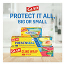 Glad® wholesale. Press'n Seal Food Plastic Wrap, 70 Square Foot Roll, 12-carton. HSD Wholesale: Janitorial Supplies, Breakroom Supplies, Office Supplies.