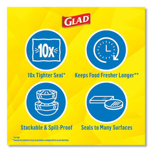 Glad® wholesale. Press'n Seal Food Plastic Wrap, 70 Square Foot Roll, 12-carton. HSD Wholesale: Janitorial Supplies, Breakroom Supplies, Office Supplies.