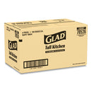 Glad® wholesale. Tall Kitchen Drawstring Trash Bags, 13 Gal, 0.72 Mil, 24" X 27.38", Gray, 400-carton. HSD Wholesale: Janitorial Supplies, Breakroom Supplies, Office Supplies.