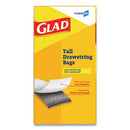 Glad® wholesale. Tall Kitchen Drawstring Trash Bags, 13 Gal, 0.72 Mil, 24" X 27.38", Gray, 400-carton. HSD Wholesale: Janitorial Supplies, Breakroom Supplies, Office Supplies.