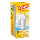 Glad® wholesale. Odorshield Quick-tie Small Trash Bags, 4 Gal, 0.5 Mil, 8" X 18", White, 156-carton. HSD Wholesale: Janitorial Supplies, Breakroom Supplies, Office Supplies.