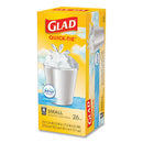 Glad® wholesale. Odorshield Quick-tie Small Trash Bags, 4 Gal, 0.5 Mil, 8" X 18", White, 156-carton. HSD Wholesale: Janitorial Supplies, Breakroom Supplies, Office Supplies.