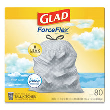 Load image into Gallery viewer, Glad® wholesale. Odorshield Tall Kitchen Drawstring Bags, 13 Gal, 0.95 Mil, 24&quot; X 27.38&quot;, White, 240-carton. HSD Wholesale: Janitorial Supplies, Breakroom Supplies, Office Supplies.