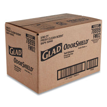 Load image into Gallery viewer, Glad® wholesale. Odorshield Tall Kitchen Drawstring Bags, 13 Gal, 0.95 Mil, 24&quot; X 27.38&quot;, White, 240-carton. HSD Wholesale: Janitorial Supplies, Breakroom Supplies, Office Supplies.