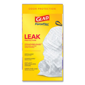 Glad® wholesale. Odorshield Tall Kitchen Drawstring Bags, 13 Gal, 0.95 Mil, 24" X 27.38", White, 240-carton. HSD Wholesale: Janitorial Supplies, Breakroom Supplies, Office Supplies.